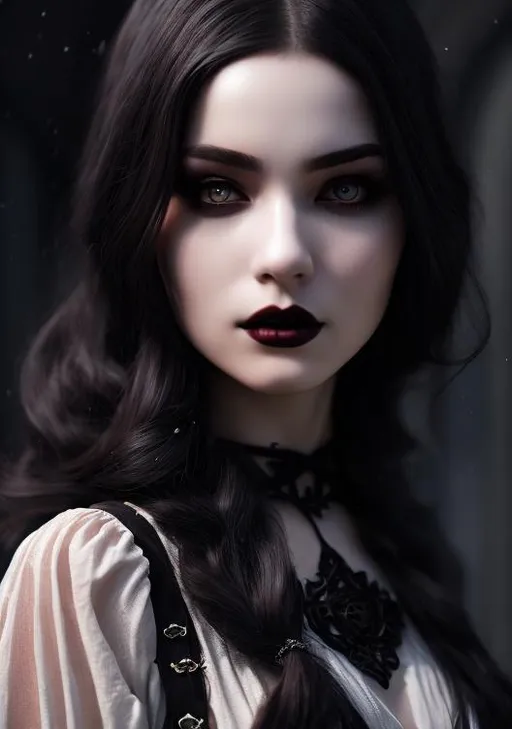 Prompt: ((best quality)), ((masterpiece)), ((realistic)), (detailed) hd octane render, trending on artstation,illustration photographic, digital painting, attractive, 1girl,gothic,masterpiece face,gothic wear,full body,8k quality