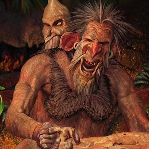 Prompt: Prehistoric humans