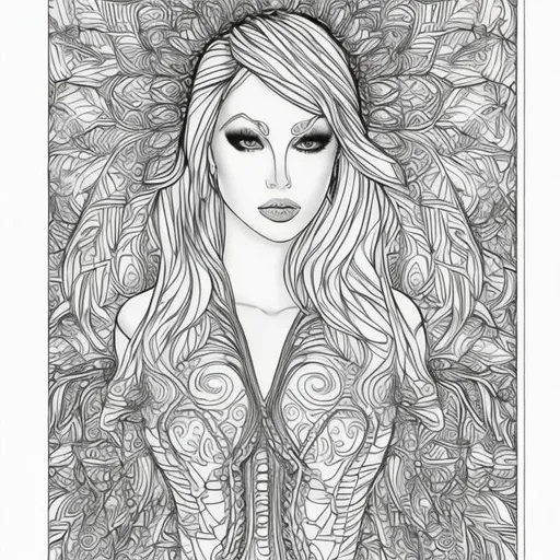 Prompt: adult coloring book page blank. fashion designer template