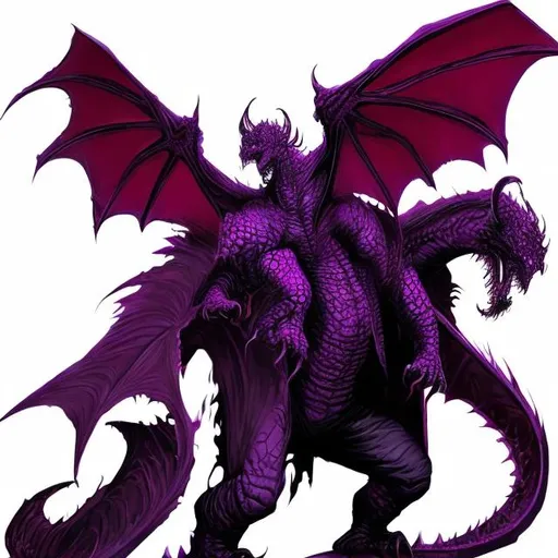 Prompt: create a dradon as dominic as possible in a red, purple, black colour 

