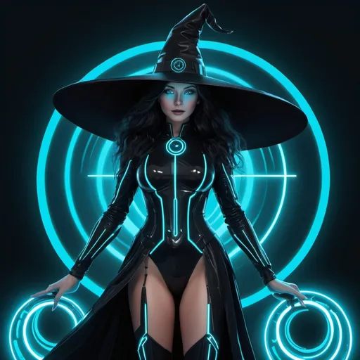 Prompt:  Witch, Tron Style