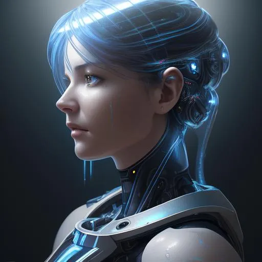 Prompt: ai, cortana from the halo videogames, insanely detailed, insanely realistic, insane details,  and art by  unreal engine 5, Detailed Render eyecandy Breathtaking 8k Greg Rutkowski Artgerm WLOP Alphonse Mucha dynamic lighting hyperdetailed intricately detailed Splash art Artstation triadic colors volumetric lighting, unreal engine 5, insane detail, ultra realistic, frostbite 3 engine, cryengine, 