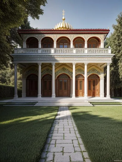 A White Washed Indian House Having Green Colored Gat OpenArt a-white-washed-indian-house-having-green-colored-gat-openart