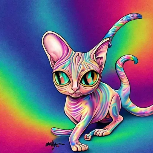 Prompt: Sphinx cat toy in the style of Lisa frank