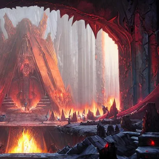 Prompt: evil throne room in hell with dark ice and shadows, darkness, low lights, fantasy art, Jordan Grimmer, Noah Bradley