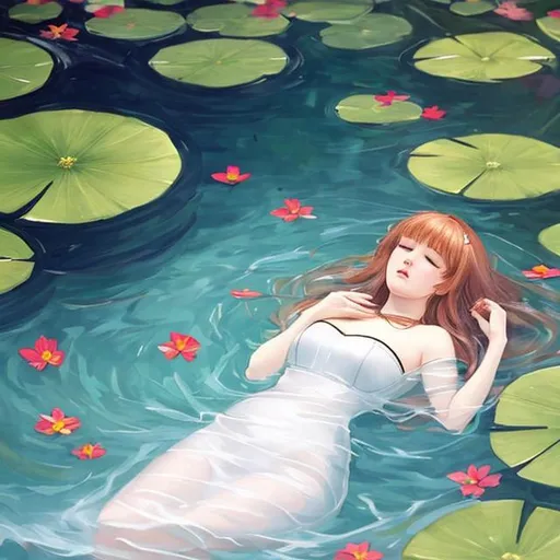 Prompt: Ophelia drowning