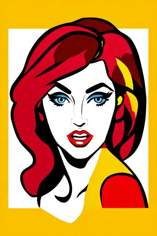 Beautiful Woman Cartoon Portrait Pop Art Openart 