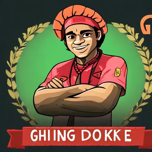 Prompt: 
GAMING BANNER. with name Chief Cook DOKOS
