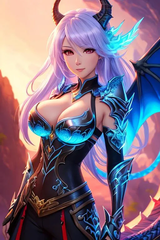 Prompt: there is a woman with a dragon like head and a dragon like body, rossdraws 1. 0, inspired by rossdraws, rossdraws 2. 0, :: rossdraws, rossdraws 2. 5, detailed digital anime art, fantasy art style, 8k high quality detailed art, (huge breast: 1.9), stunning digital illustration, [ 4 k digital art ]!!