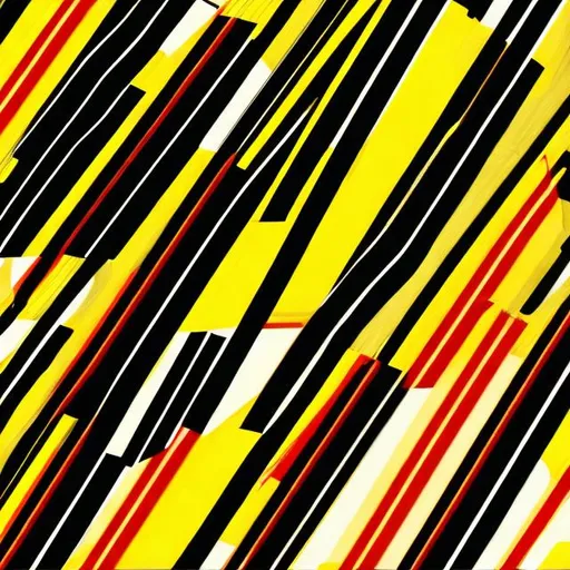 Prompt: yellow red black lines abstract 45 degrees
