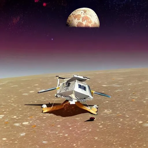 Prompt: landing on the moon photorealistic