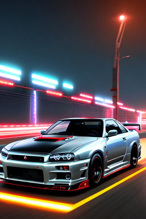 Nissan skyline R34 GTR turn into transformer, colorf...