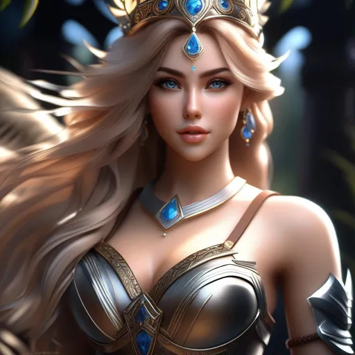 Prompt: {{{{highest quality absurdres best stylized award-winning digital painting lifelike stylized character concept masterpiece with perfect raytracing}}}} of hyperrealistic intricately hyperdetailed wonderful stunning beautiful gorgeous cute lifelike posing feminine 22 year {{{{valkyrie warrior goddess}}}} with {{hyperrealistic hair}} and {{hyperrealistic perfect beautiful lifelike eyes}} wearing {{hyperrealistic perfect valkyrie armor}} with deep visible exposed cleavage and abs in a hyperrealistic intricately hyperdetailed fitting background with atmosphere, best elegant octane behance cinema4D rendered stylized epic film poster splashscreen videogame trailer character portrait photo closeup {{hyperrealistic stunning cinematic style with lifelike skin details and reflections}} in {{hyperrealistic intricately hyperdetailed perfect 128k highest resolution definition fidelity UHD HDR superior photographic quality}},
hyperrealistic intricately hyperdetailed wonderful stunning beautiful gorgeous cute natural feminine lifelike face with romance glamour soft skin and red blush cheeks and perfect cute nose eyes lips with sadistic smile and {{seductive love gaze directly at camera}},
hyperrealistic perfect posing body anatomy in perfect epic cinematic stylized composition with perfect vibrant colors and perfect shadows, perfect professional sharp focus RAW photography with ultra realistic perfect volumetric dramatic soft 3d lighting, trending on instagram artstation with perfect epic cinematic post-production, 
{{sexy}}, {{huge breast}}