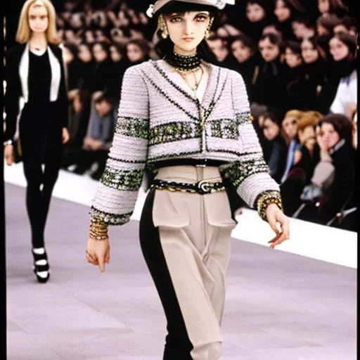 Prompt: Paris fashion week 1999 by coco chanel