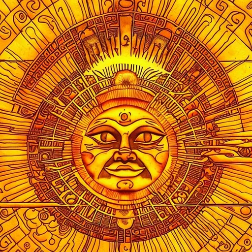 Prompt: sun located in the solar plexus representing the force of will 