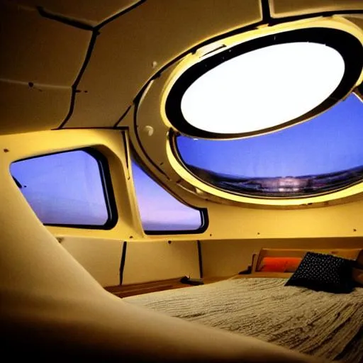Prompt: interior of a UFO