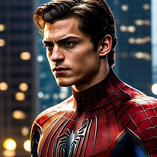 Prompt: SpiderMan is Hakan ARIN, close up portrait photo by Annie Leibovitz, film, studio lighting, detailed skin, ultra realistic, bokeh, sharp features