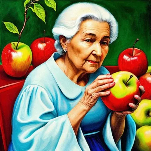 Prompt: The old woman with the poison apples