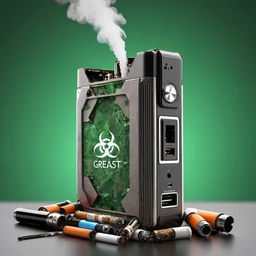 Prompt: GreenCrate Solutions offers an E-waste service which will concentrate on Vape and E-cigarrette waste. Create images that will showcase this service.