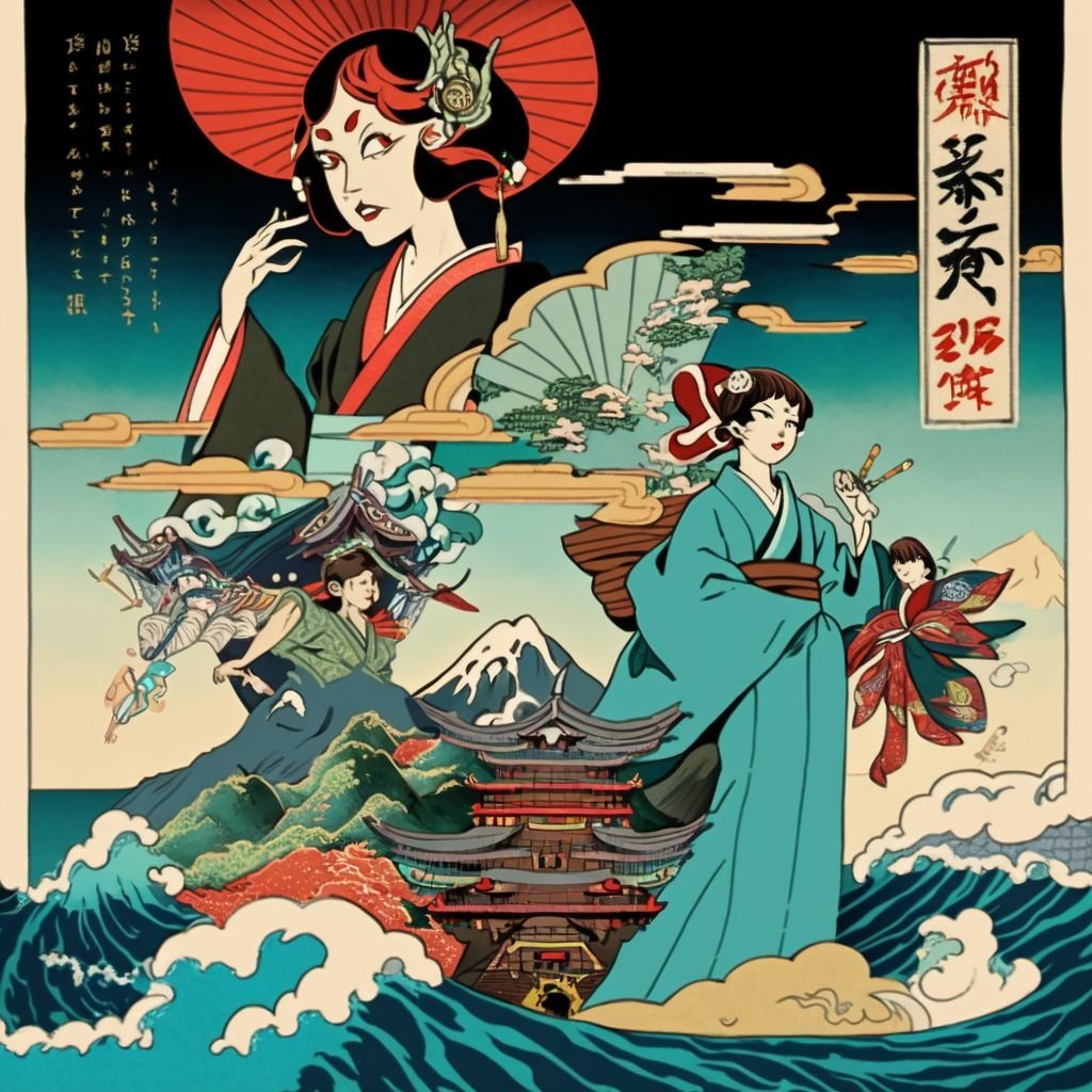 Prompt: advertisement in the style of ukiyo-e