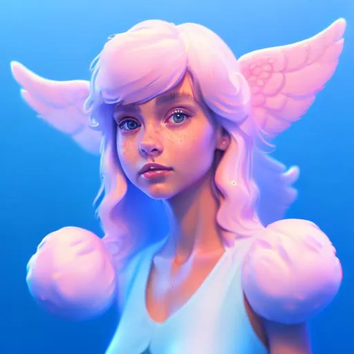 Prompt: tiny cute water toy, standing character, soft smooth lighting, soft pastel colors, skottie young, 3d blender render, polycount, modular , pop surrealism, physically based rendering, angel