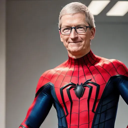 Prompt: Tim cook as spider man