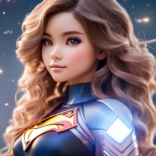 Prompt: hyperdetailed, medium red wavy hair anime girl, wears super man clothing without a hat, detailed face, detailed body, full body shot, whole body visible, full character visible, soft lighting, high definition, ultra realistic, 2D drawing, 8K, digital art, zoomed out, looking away from camera