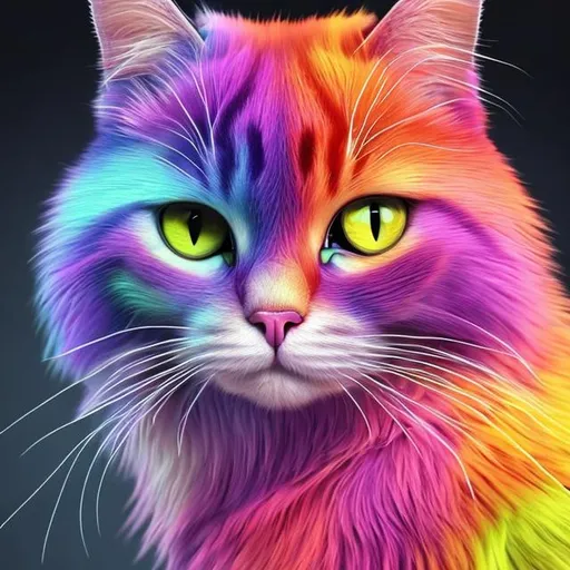 Prompt: Vibrant colour ful cat realistic 4k 8k full body 