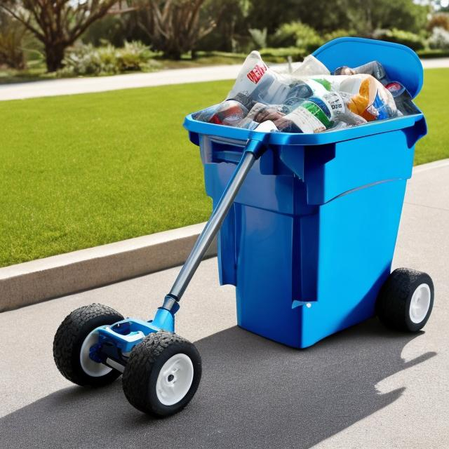 Remote controlled rubbish bin wheels OpenArt