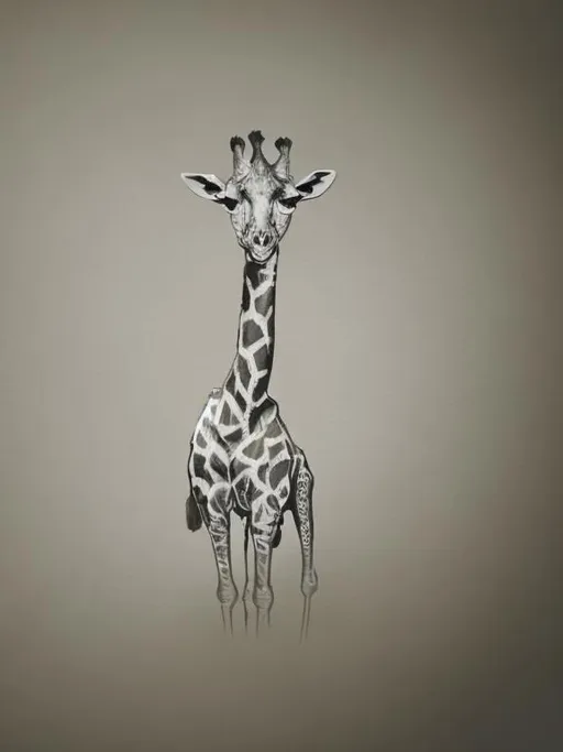 Prompt: a giraffe sitting on the couch with glasses