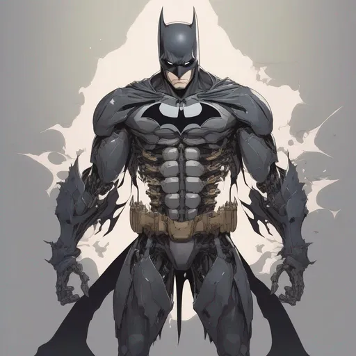 Prompt: Batman in a skeletal suit anime artstyle