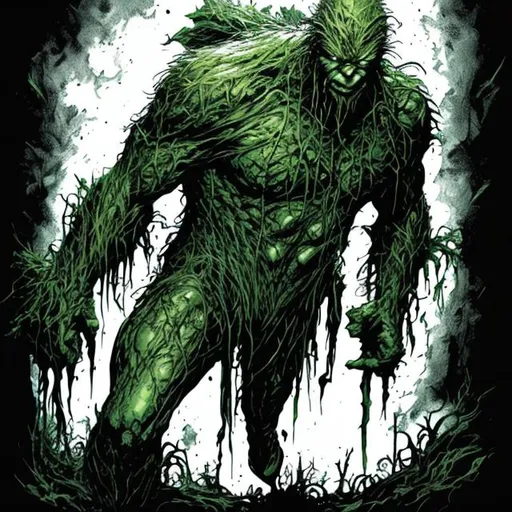 Prompt: Swamp thing from Dc combined with Thing from marvel 