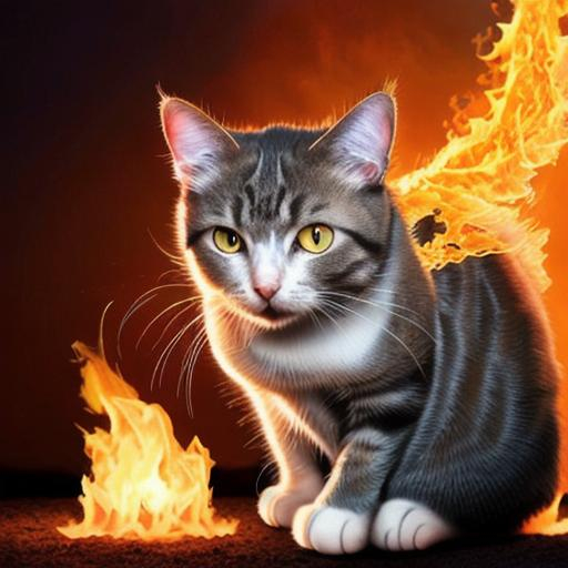 A cat that breaths fire OpenArt
