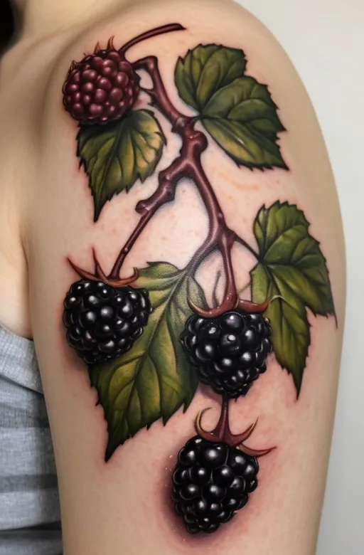 2. Realistic Blackberry Branch