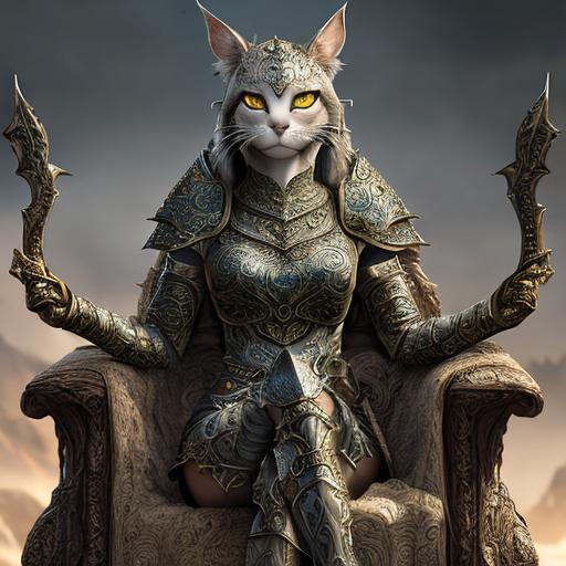 Khajiit from Skyrim, Khajiit warrior wearing learthe... | OpenArt