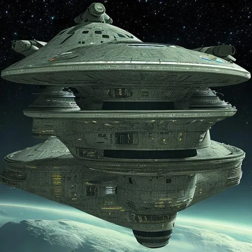 Prompt: An arcology on an alien world, in the style of Star Trek. {Star Trek: The Next Generation}