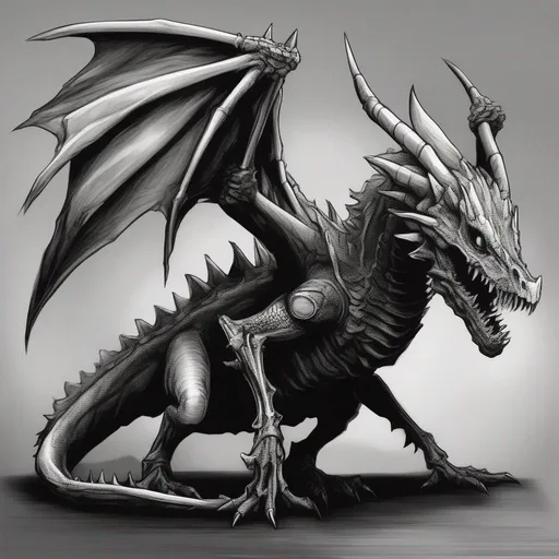 Prompt: Boneknapper, Dragon that cloaks itself in the bones of dragons creating a armored shell of bone, in Creepypasta style, best quality, masterpiece
