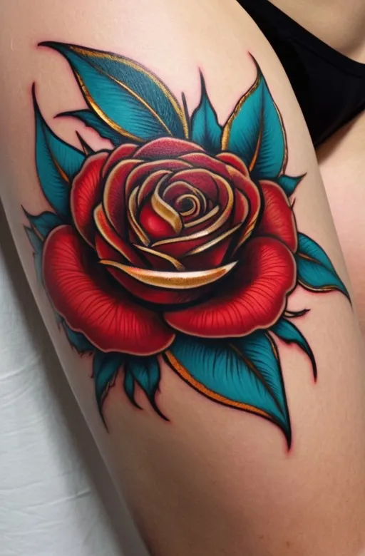 5. Neo-Traditional Rose Design