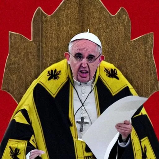 Prompt: the pope is a super sayian