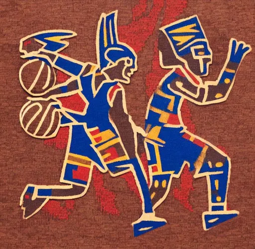 Prompt: Basketball player aztec ballgame