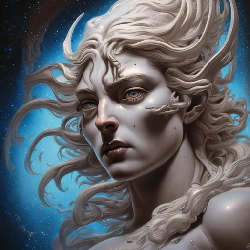 Prompt: hyper detailed celestial goddess detailed face hyper realistic dark cinematic UHD style of boris vallejo