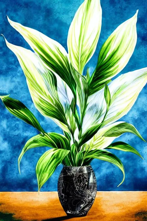 Prompt: Peace lily tree, vase, colorful ink flow: 8k resolution photorealistic masterpiece intricately detailed fluid, acrylic, watercolor art, professional photography, natural lighting, volumetric lighting maximalist photo illustration 8k resolution concept art intricately detailed, complex, elegant, expansive, fantastical, moonlight