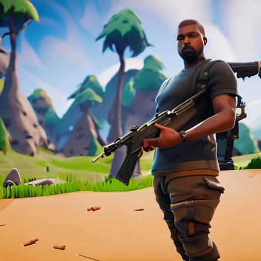 kanye west in fortnite hd symmetrical made in unreal... OpenArt