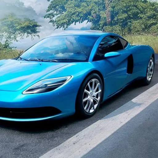 Prompt: Modern car blue 