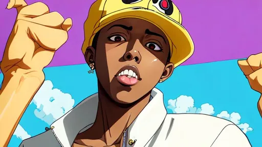 Prompt: Tyler the Creator in one piece anime, all geometrically correct, proportionate face, high detail, concept art, character art, detailed eyes, detailed lips, detailed nose, 