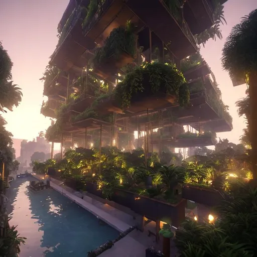 Prompt: A walk around the Babylon hanging gardens at sunset.

Ultra realistic, dynamic lights
