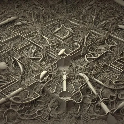 Prompt: 3D render of Carl Jung's concept of the collective unconscious