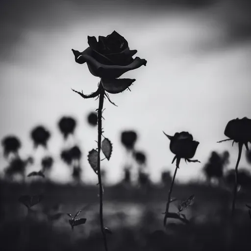 Black rose in an empty dark field OpenArt