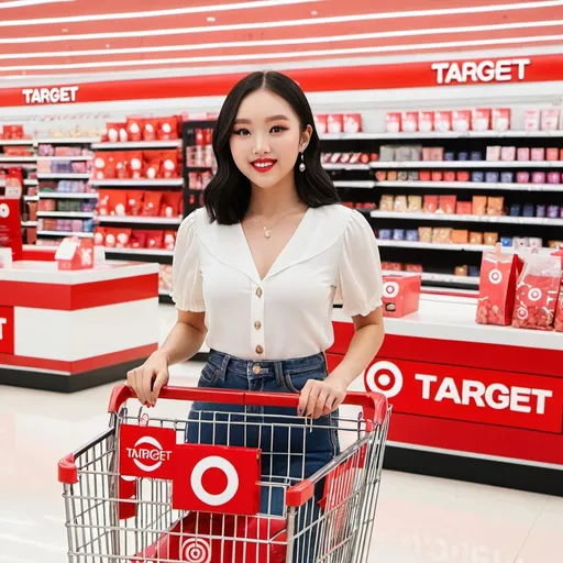 Prompt: Olivia hye shops at target