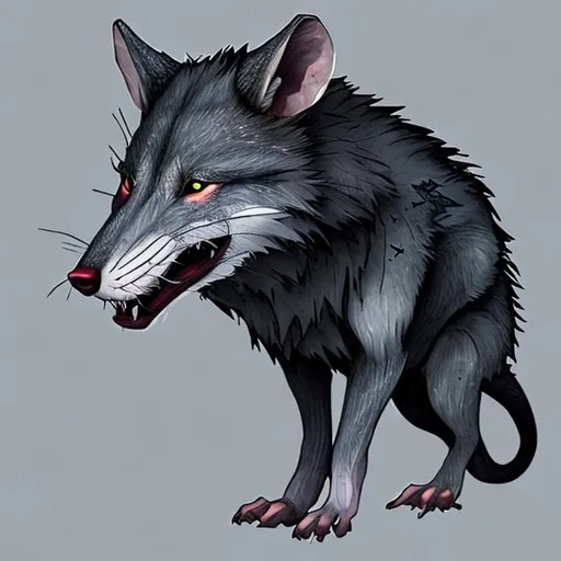 Prompt: Rat wolf mix